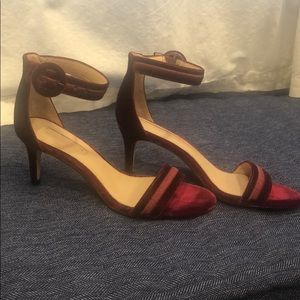 Antonio Melani Maroon/Red Velvet Heels
